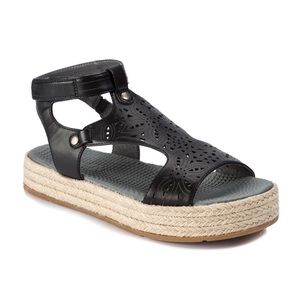 Women’s Baretraps Bernedette Laser Cut Black Comfort Sandals Size 9